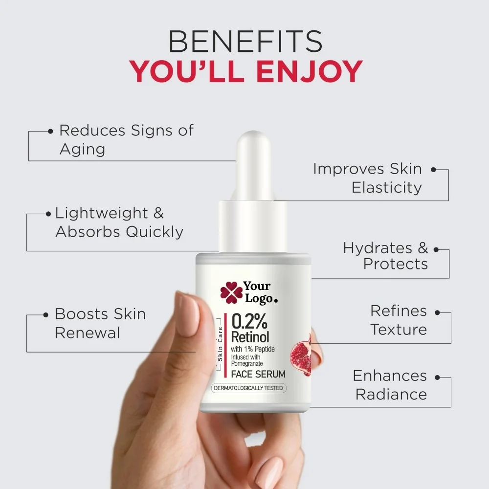 0.2% Retinol + 1% Peptide infused with Pomegranate Face Serum