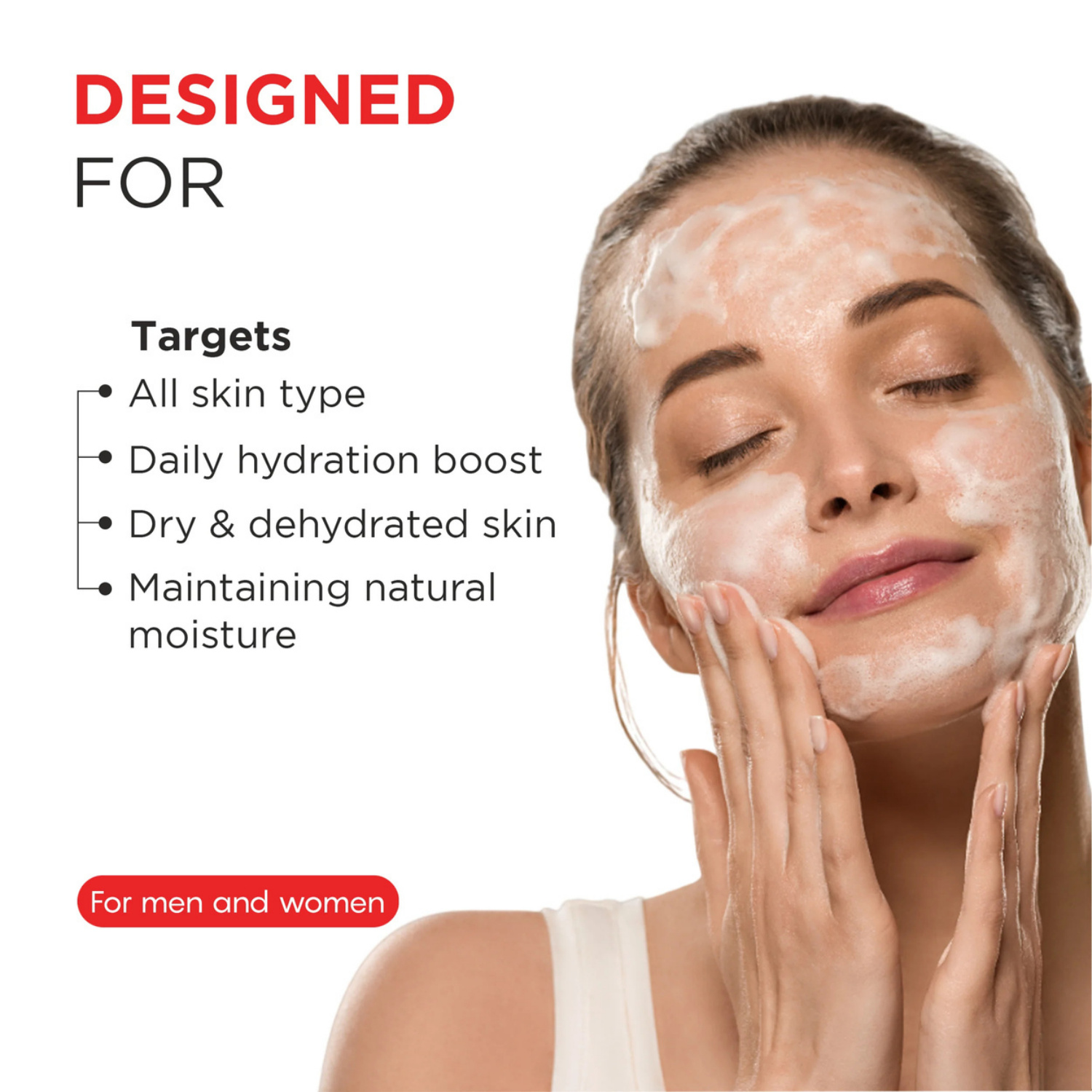 1 Hyaluronic Acid + 0.5 Pentavitin + PGA Facewash infused with Watermelon