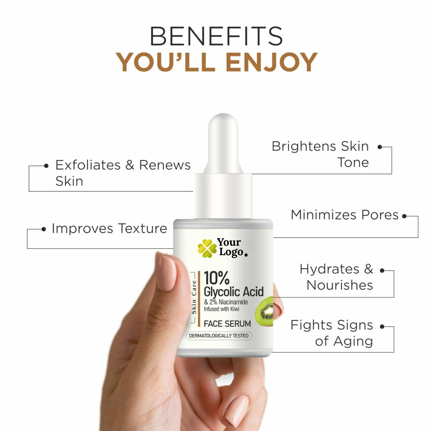 10 Glycolic Acid + 2 Niacinamide infused with Kiwi Exquisite Serum