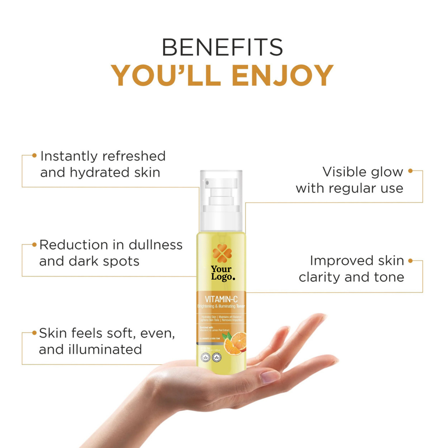 Brightening Skin Toner Enriched with Vitamin C & Lemon Peel Extract