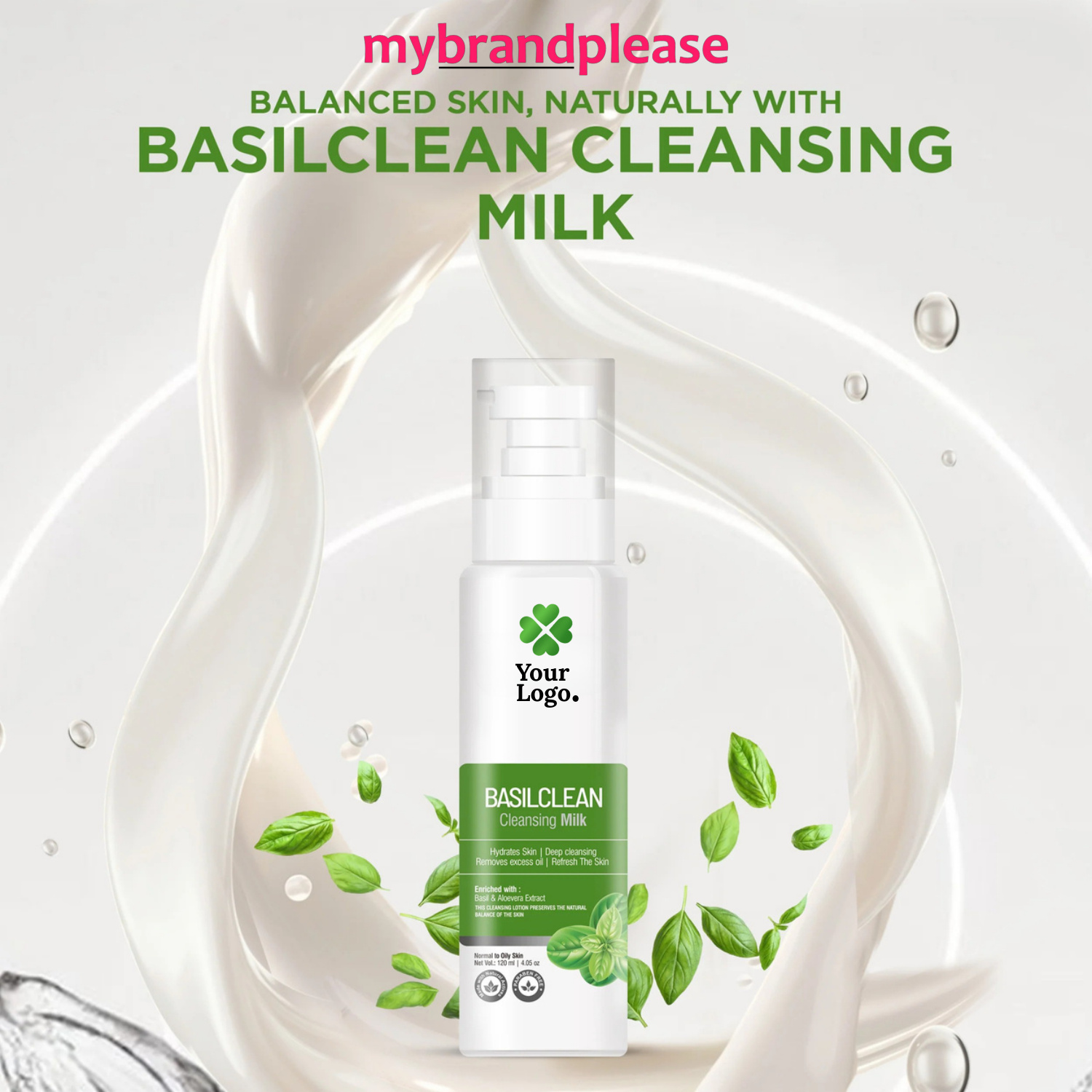 Cleansing Milk Enriched with Basil & Aloe Vera Extract