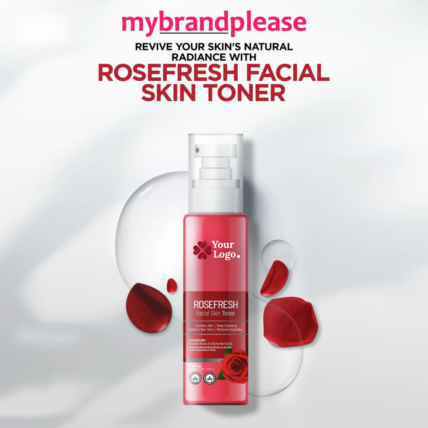 Facial Skin Toner Enriched with Rhodiola Rosea & Chamomile Extract