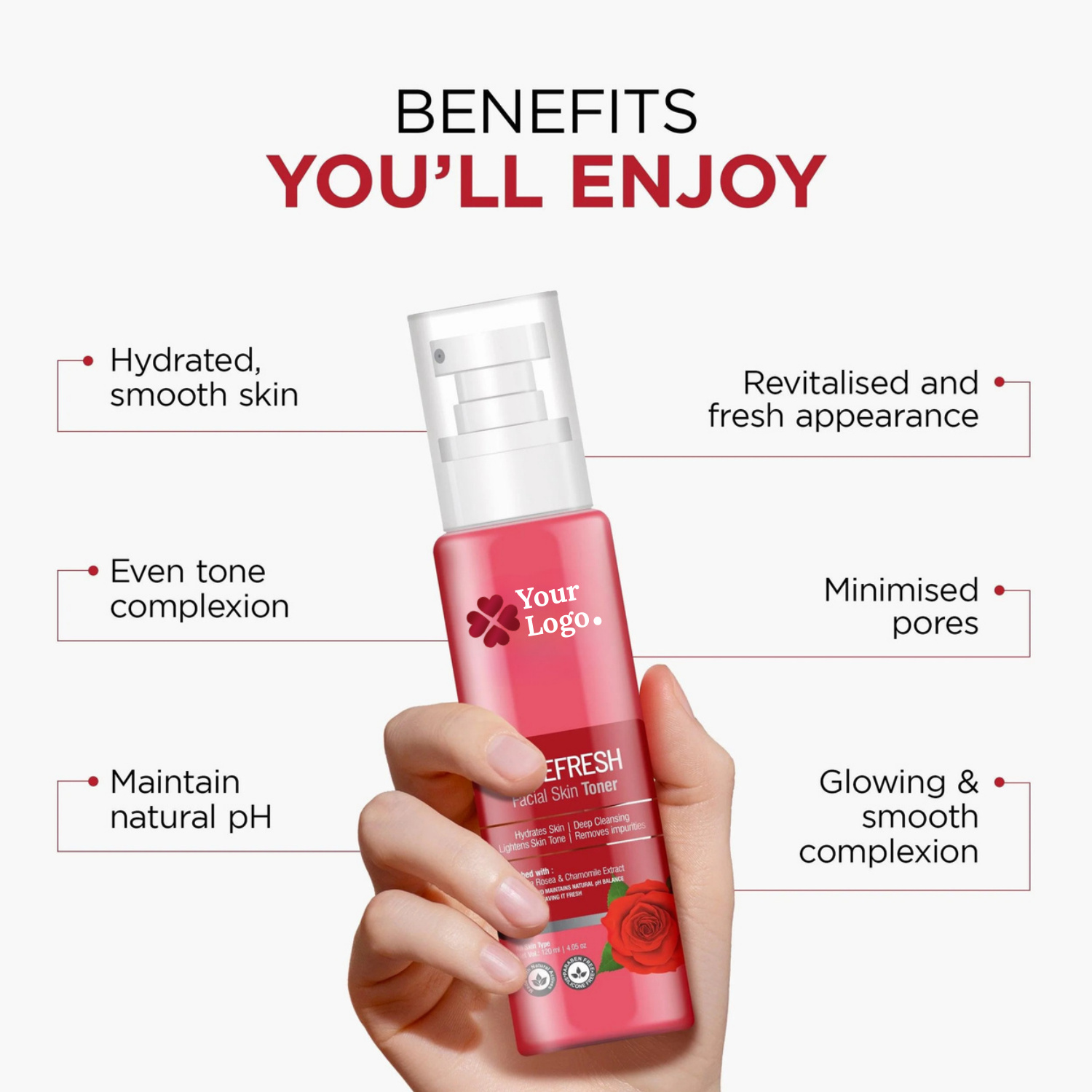 Facial Skin Toner Enriched with Rhodiola Rosea & Chamomile Extract