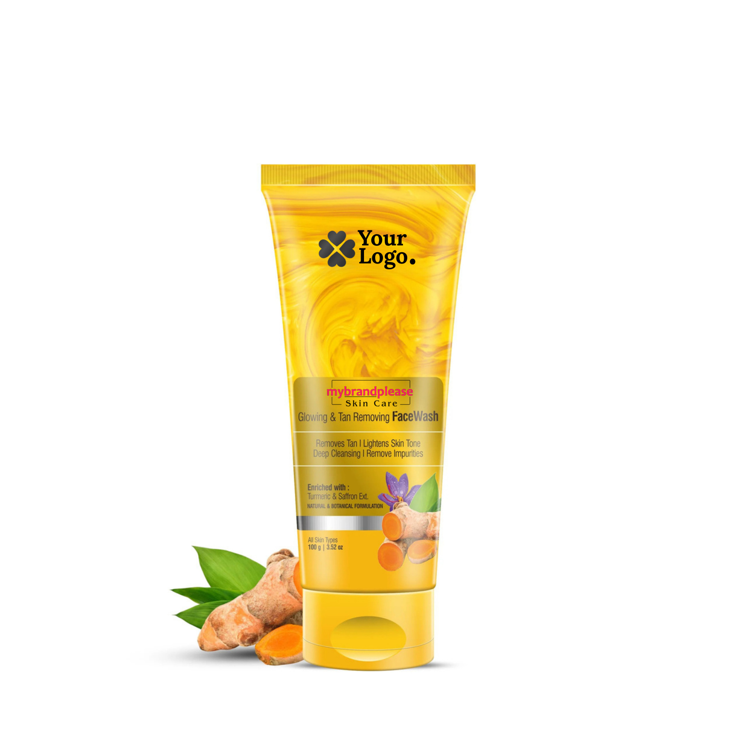 Glowing & D Tan Face Wash Enriched with Turmeric & Saffron Extract