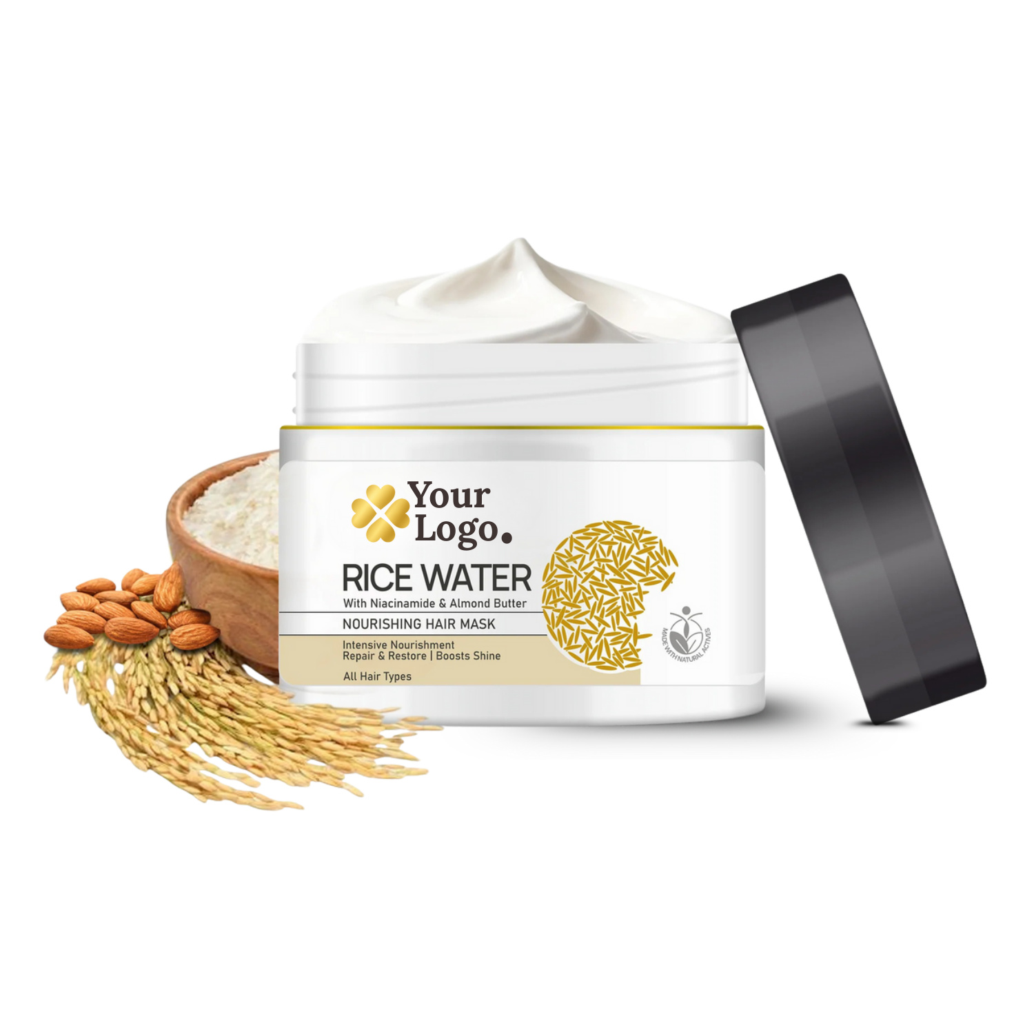 Nourishing Hair Mask Rice Water with Niacinamide & Almond Butter