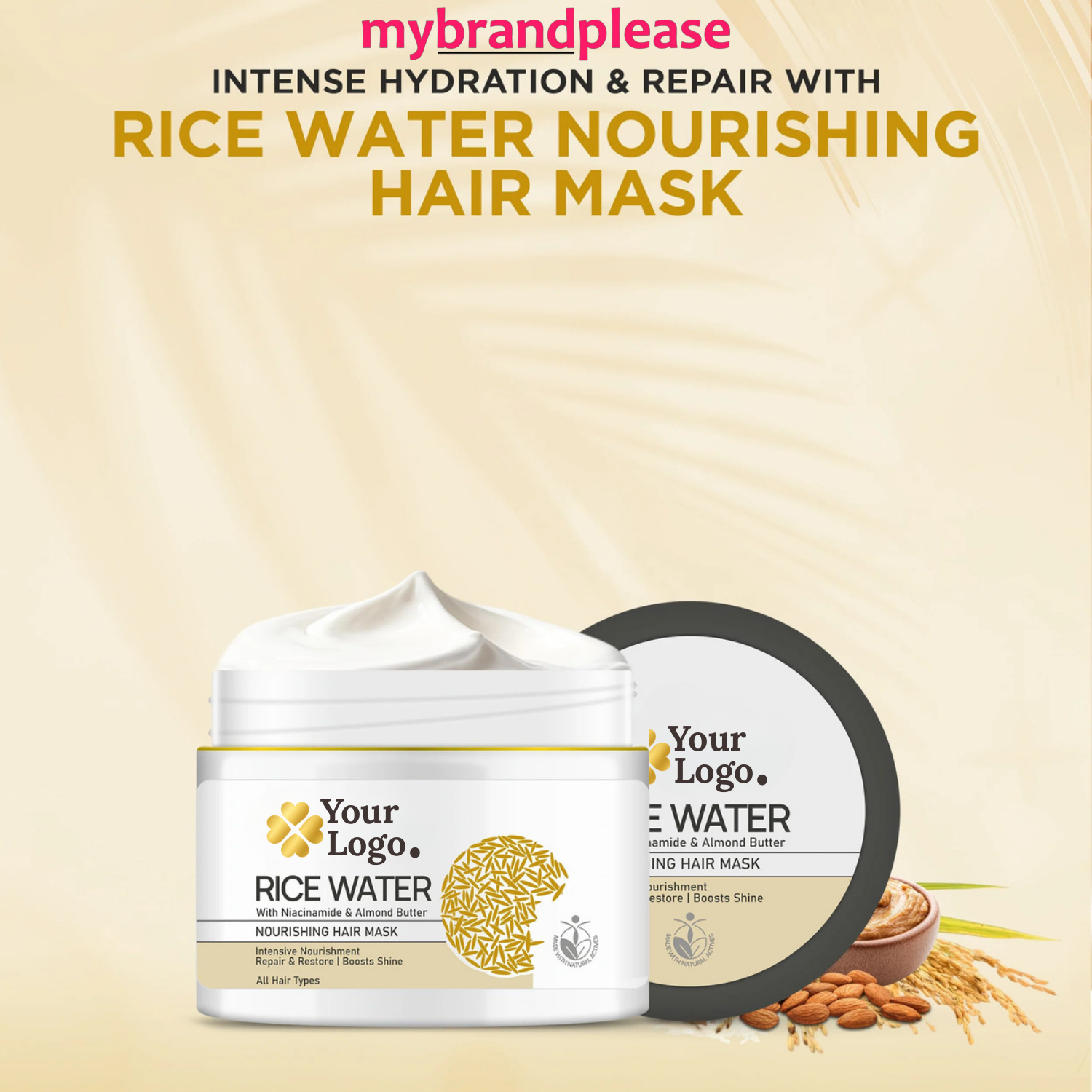 Nourishing Hair Mask Rice Water with Niacinamide & Almond Butter
