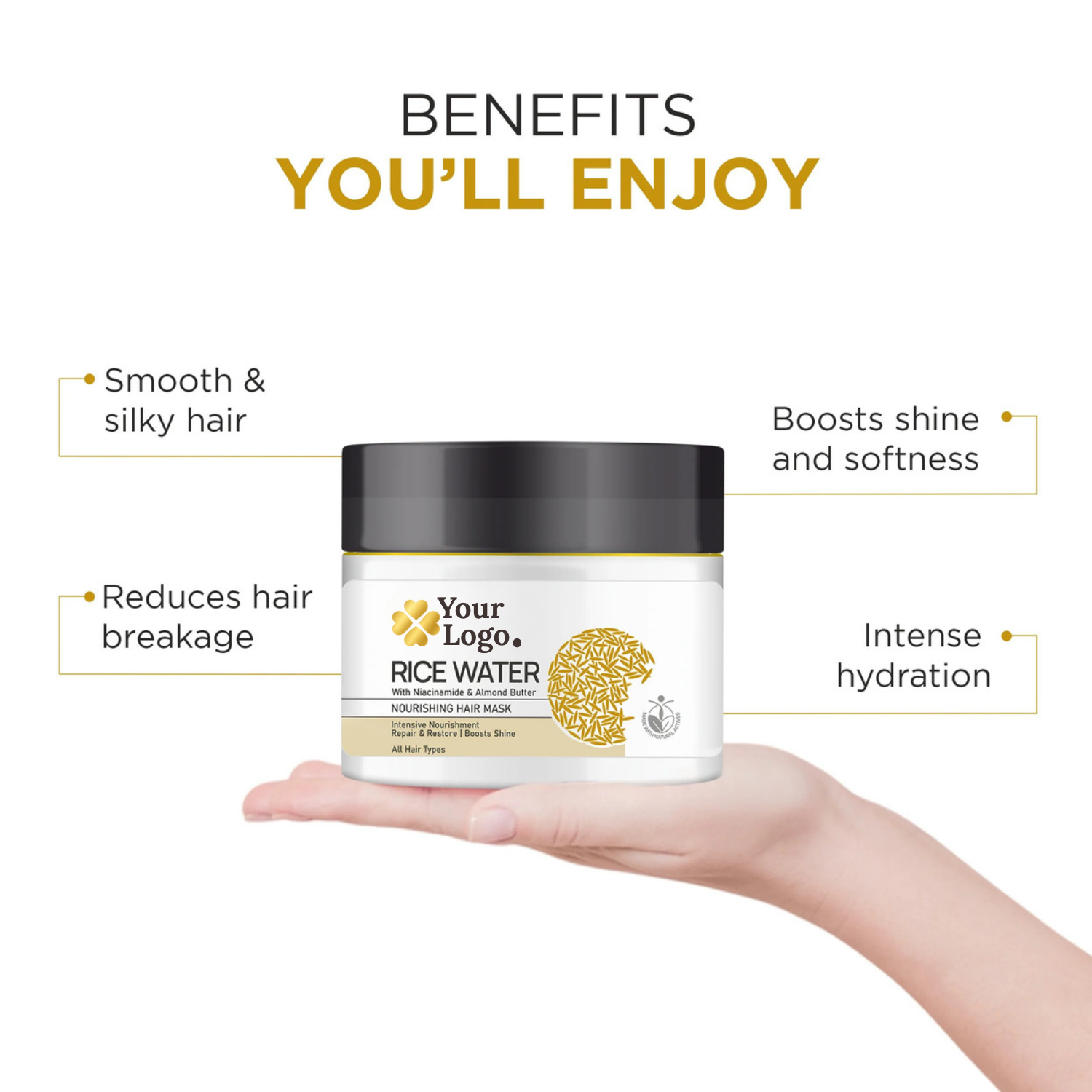 Nourishing Hair Mask Rice Water with Niacinamide & Almond Butter