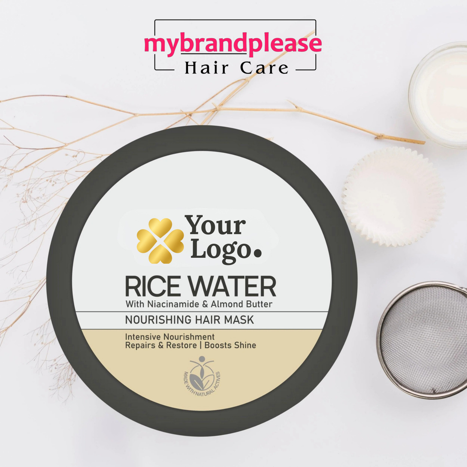 Nourishing Hair Mask Rice Water with Niacinamide & Almond Butter