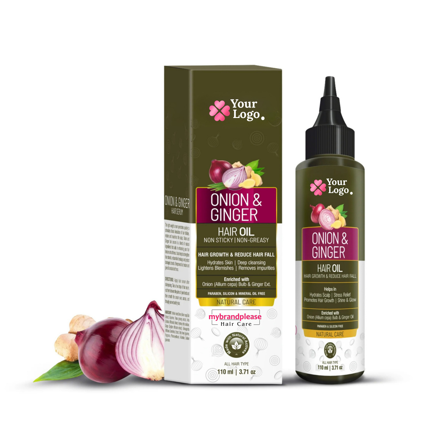 Onion & Ginger Hair Oil Enriched with Onion Bulb & Ginger Extracts