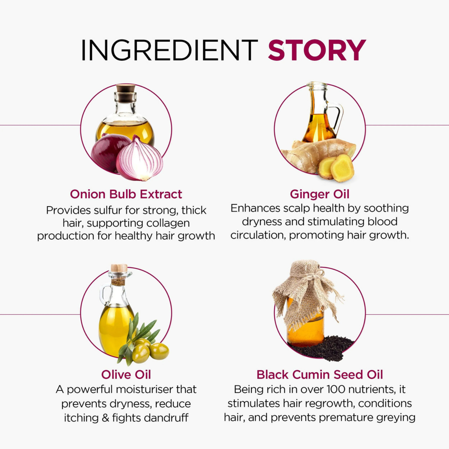 Onion & Ginger Hair Oil Enriched with Onion Bulb & Ginger Extracts