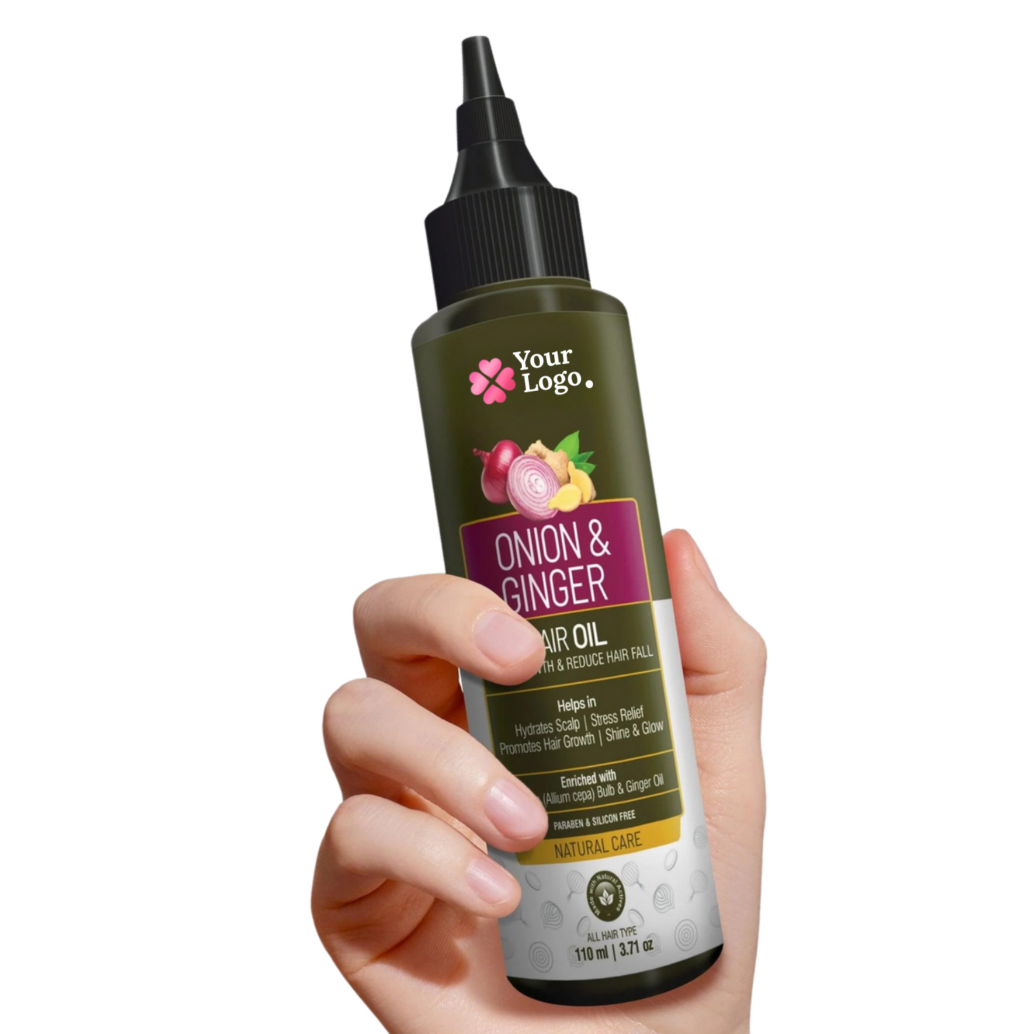Onion & Ginger Hair Oil Enriched with Onion Bulb & Ginger Extracts