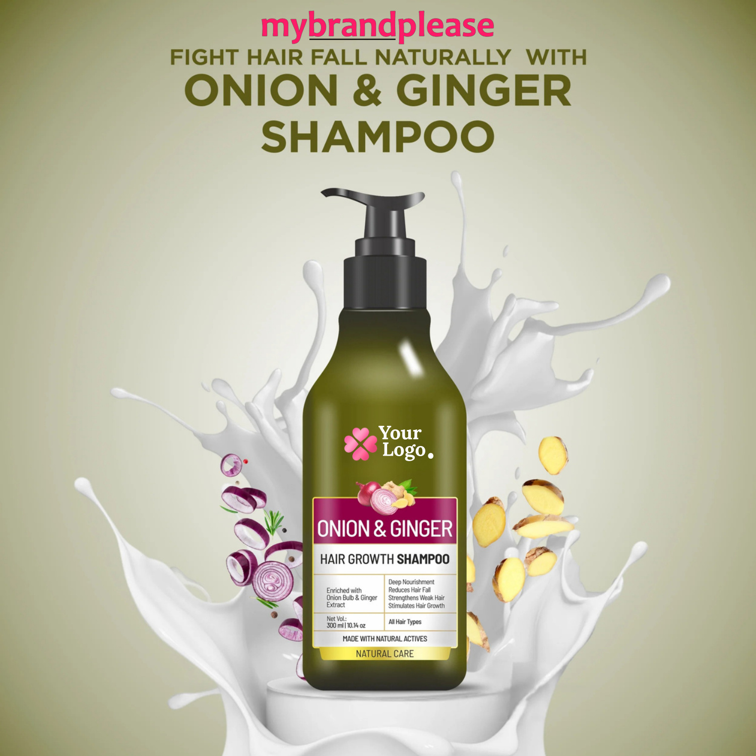 Onion & Ginger Shampoo Enriched with Onion Bulb & Ginger Extract