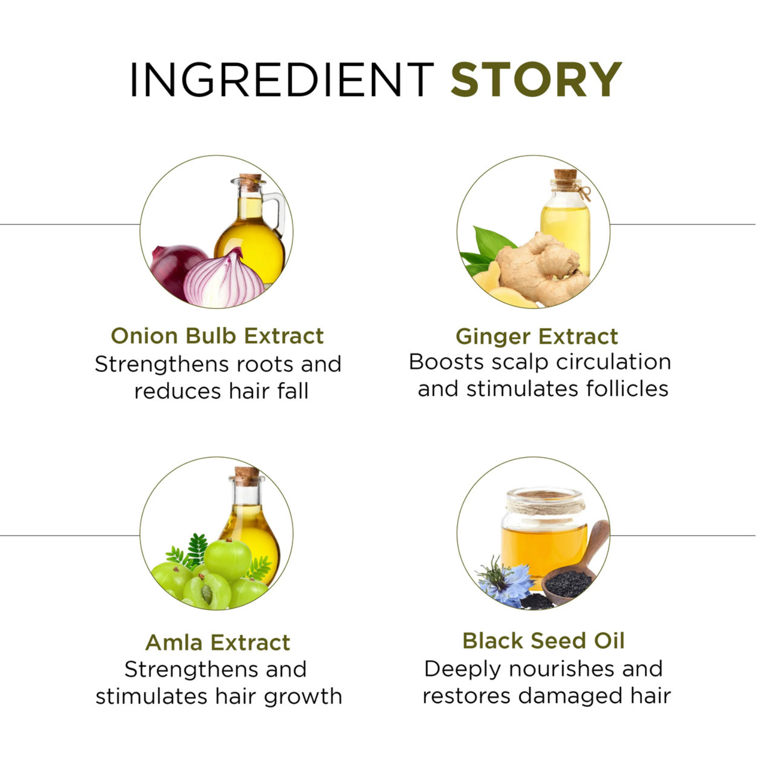 Onion & Ginger Shampoo Enriched with Onion Bulb & Ginger Extract