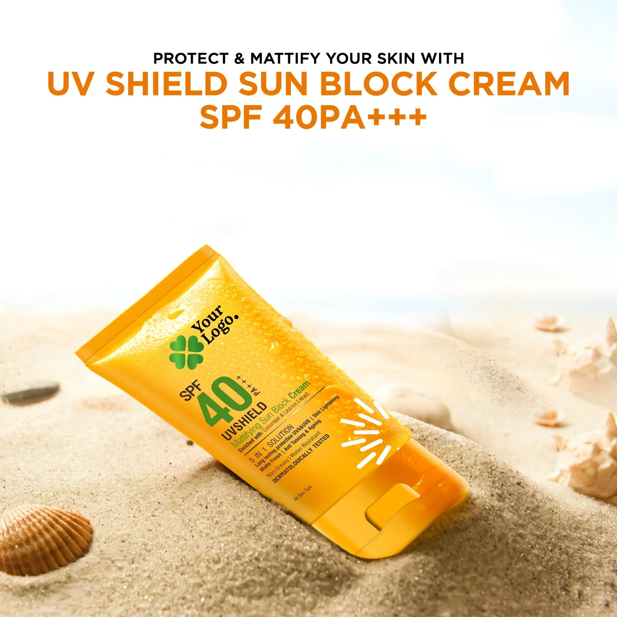 Private Label Custom Branding SPF 40 PA+++ UV Shield Moisturizer