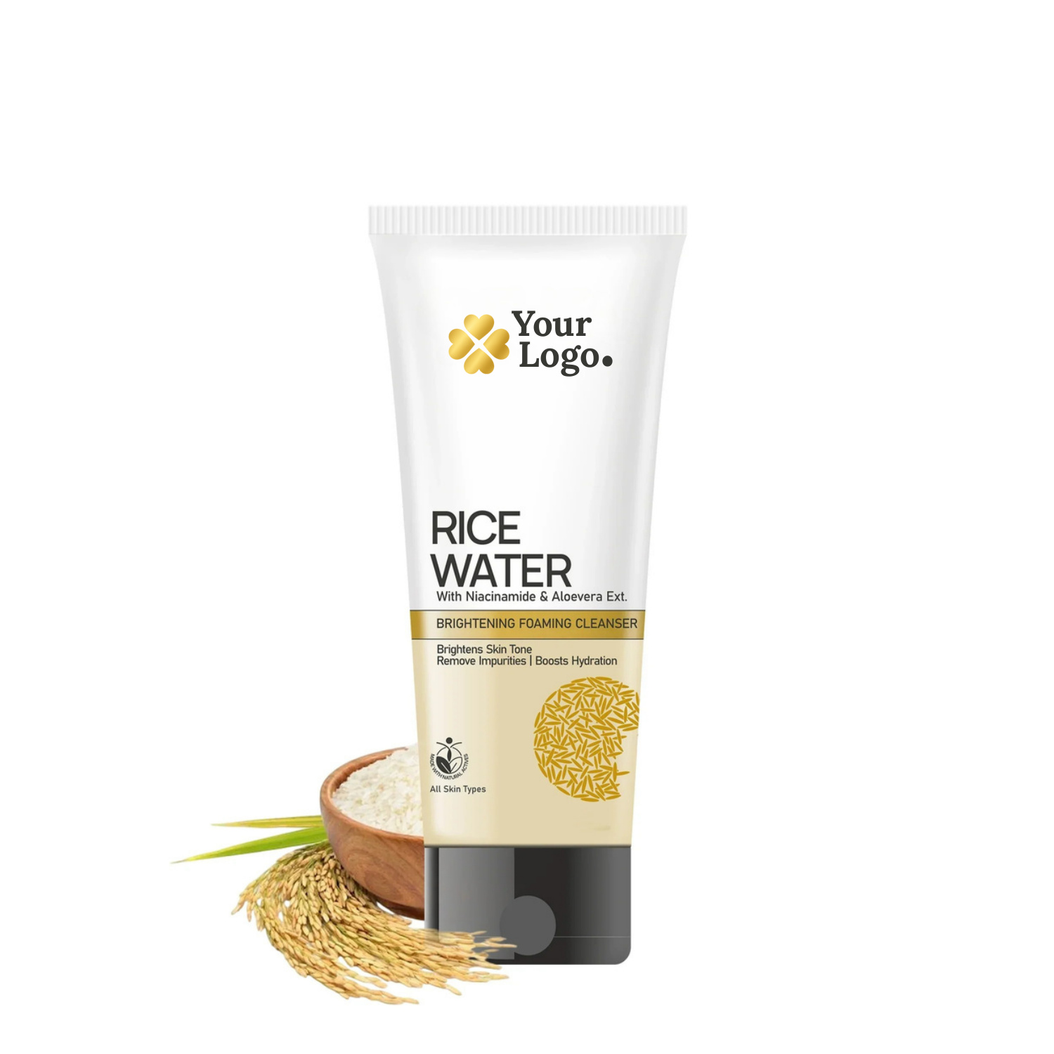 Rice Water Brightening Foaming Cleanser With Niacinamide & Aloe Vera Extract