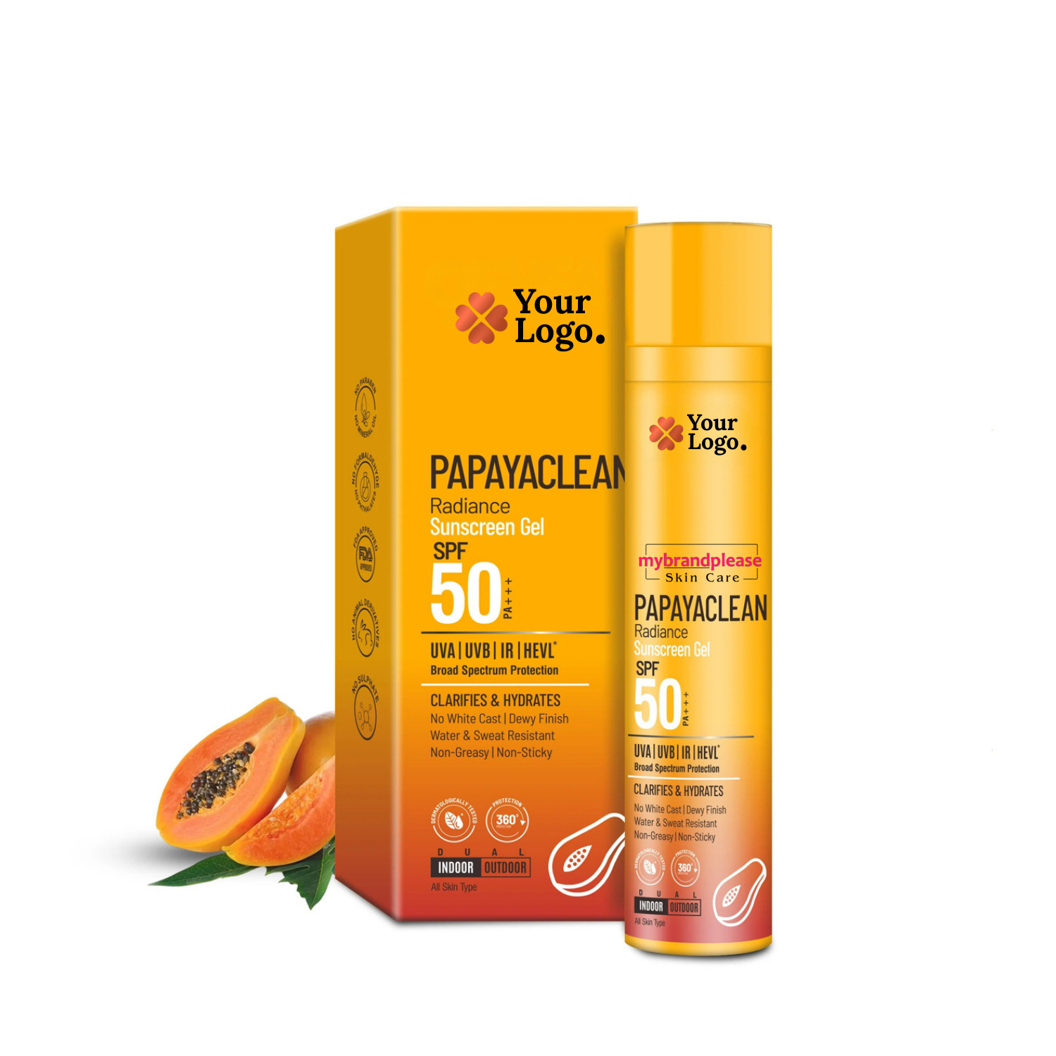 SPF 50PA+++ Papaya Extract Sunscreen Gel