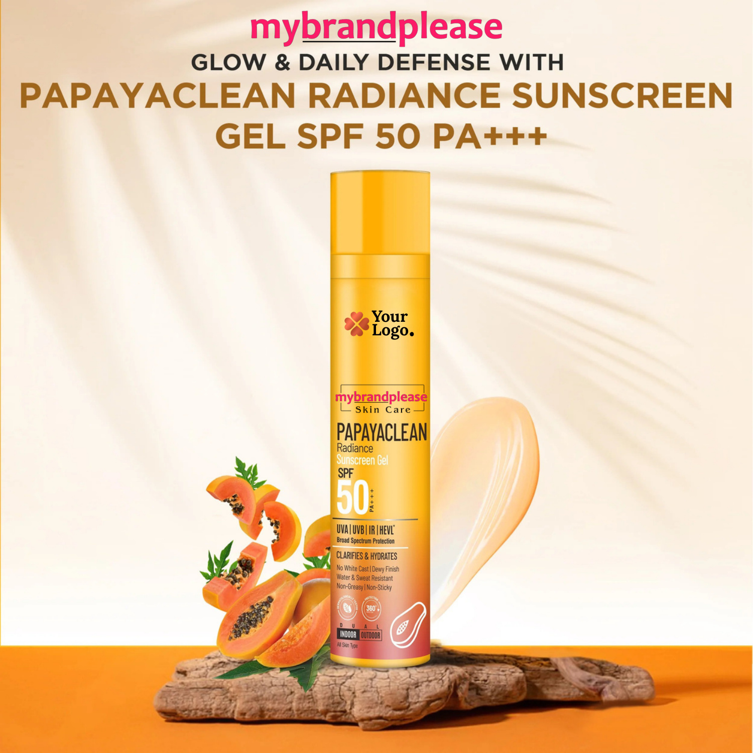 SPF 50PA+++ Papaya Extract Sunscreen Gel