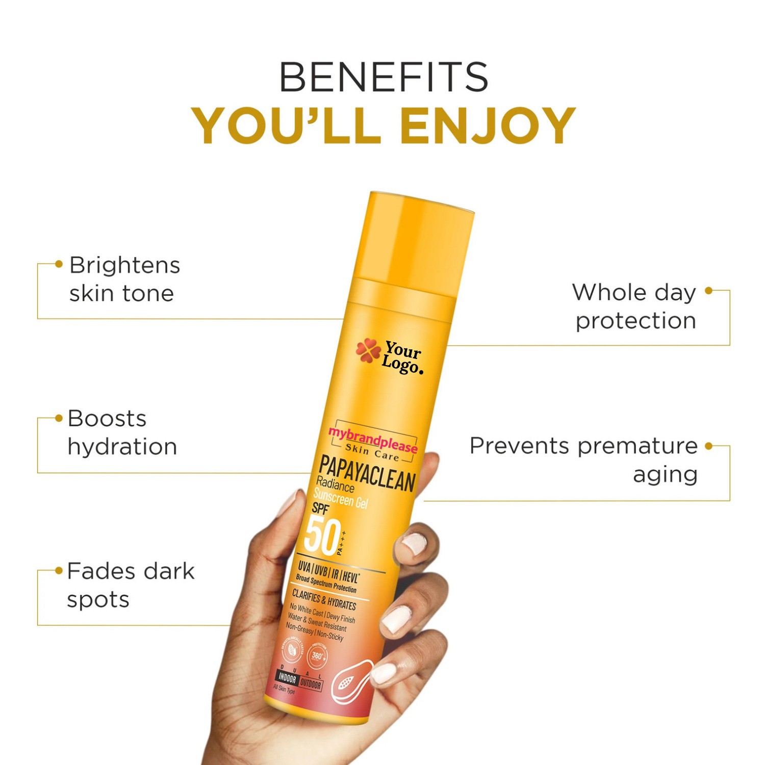 SPF 50PA+++ Papaya Extract Sunscreen Gel