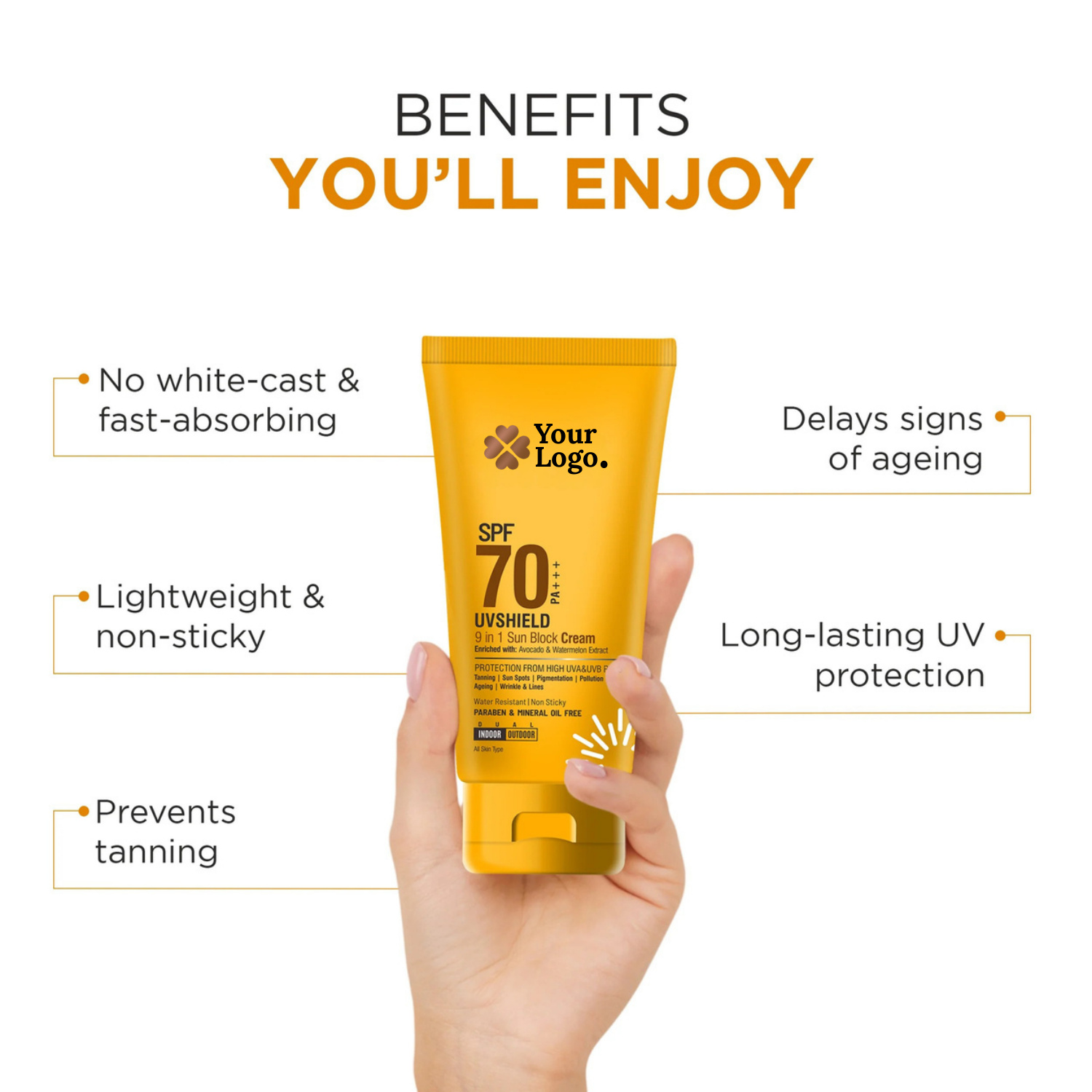 SPF 70 PA+++ Enriched with Avocado & Watermelon Extract
