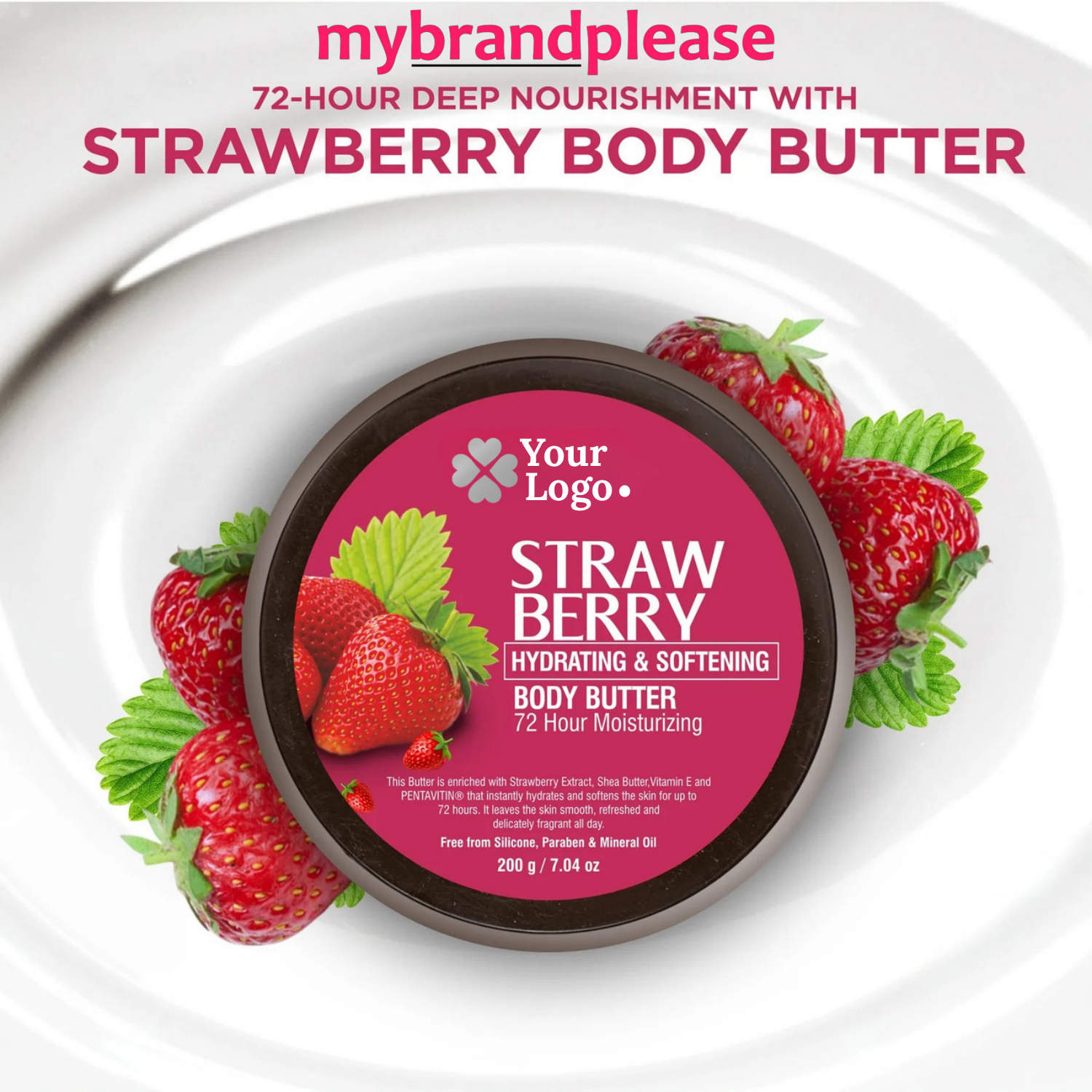 Strawberry Hydrating & Softening Body Butter 72 Hour Moisturizing